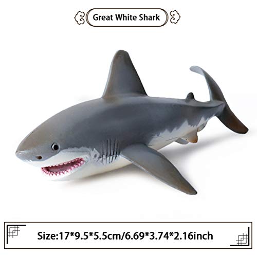 FLORMOON Tubarão branco Figuras Figuras de Animais Realistas Brinquedo de simulação Professor de Apr