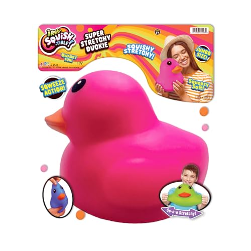JA-RU Jumbo Super Stretchy Duckie Squeeze Toy Pink 4543-Pink-1s
