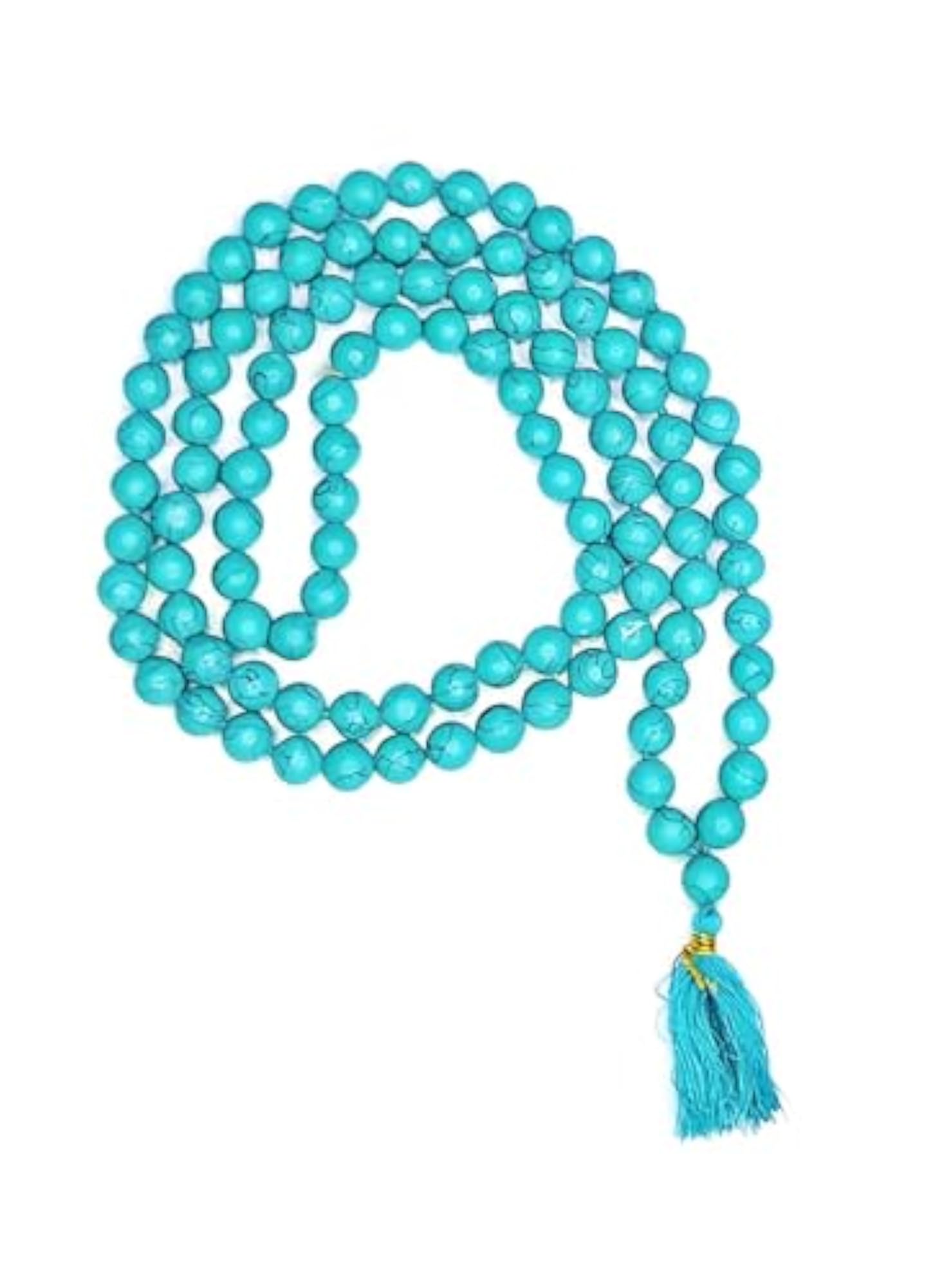 Turquoise Mala Necklace, 108+1 Beads for Men, Certified