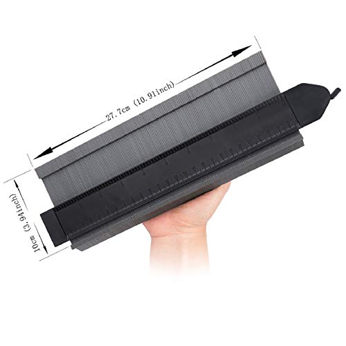 Plastic Contour Gauge, 10 Inch Profile Gauge Measure Ruler Contour Duplicator for Precise Measurement Tiling Laminate Wood Marking Tool (2 Pack 10 in with Lock)