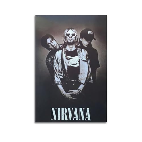 VCLUST Nirvana - Póster vintage de banda de música, decoración artística, pintura estética, lienzo para decoración de dormitorio, 30 x 45 cm, 8