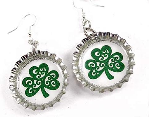 Vista 3 de Shamrock Bottle Cap Earrings