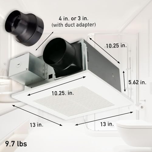 Image of Panasonic FV-0511VFC1 WhisperFit Bath Fan + Humidity Sensor, 50-80-110 CFM