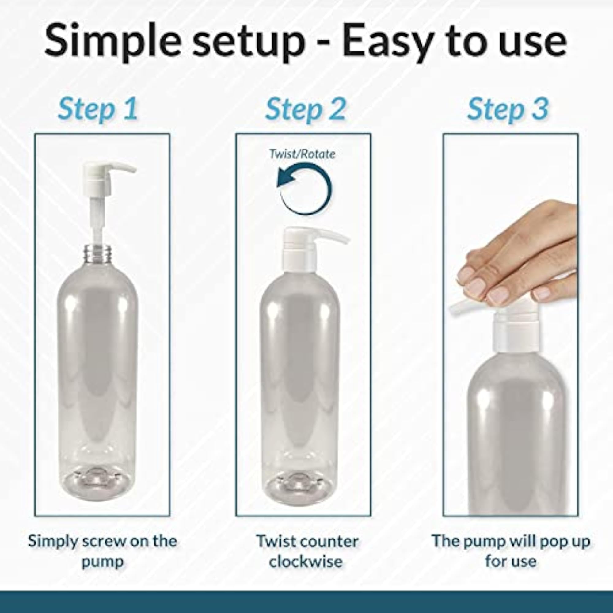 4-Pack No Rust Air Pump for Shampoo/Conditioner, 1 Liter