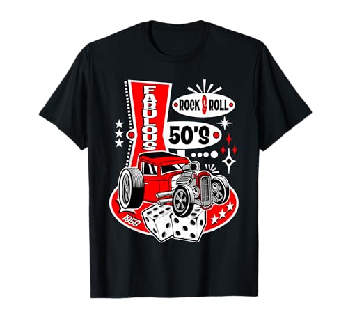 Rockabilly Homme Femme Vintage Année 50 60 Rock N Roll T-Shirt