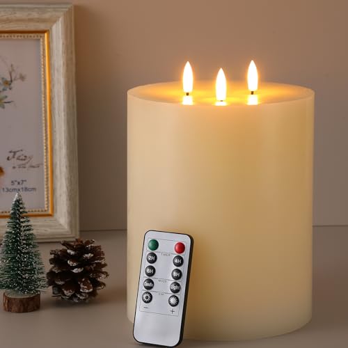 Paquete de 2 velas de 3 mechas LED con estructura extra grande de 6 x 8 pulgadas