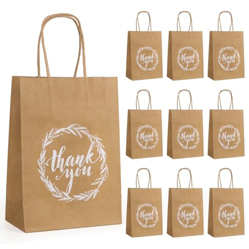 10 Pcs Thank You Bags Small Rustic Vintage Party Favour Return Gift Bags for Wedding Guests Bridesmaids Teachers