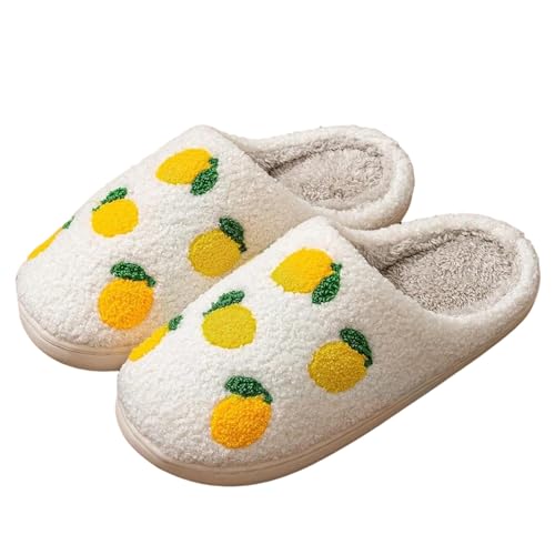 Image of LNERIP Animal Slippers Fruit Slippers Plant Slippers Various Cartoon Patterns Fluffy Soft Memory Foam Retro Indoor Outdoor Home Couple Shoes