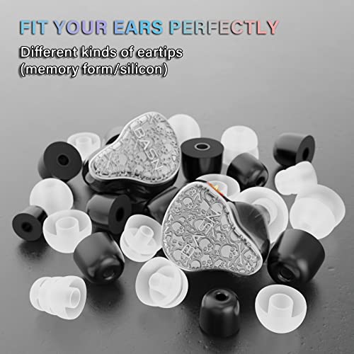 Image of BASN Bmaster5 in Ear Monitors, 1DLC Diaphragm+4BA 5 Drivers IEM Earphones with Silver-Plated OFC Cable, Noise Isolation Wired Earbuds for Musicians (Silver)