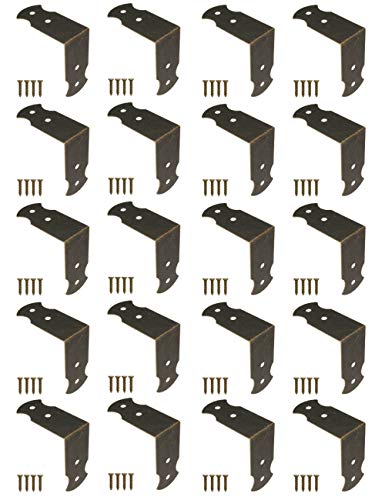 FUXXER 20 x Angle Connectors, Fittings, Furniture Clips, Antique Brass Design, 40 x 17 mm - Image 2