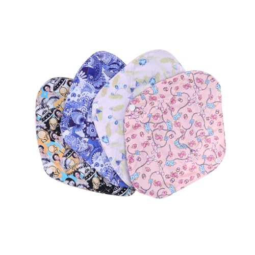 ARTSEWPLY Toallas Menstruales Lavables Carbón de Bambú 4 Piezas Tamaño L Reutilizables Protección Ambiental Cuidado Menstrual Día y Noche para Mujer Ecológicas Cómodas