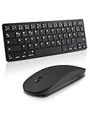 【Kabellose Bluetooth-Verbindung】Verabschieden Sie sich von den unordentlichen Kabeln auf Ihrem Desktop! Maus und Tastatur verbinden Geräte wie Desktops/Notebook/Mobiltelefone/iPad Tablet über Bluetooth, bietet deshalb mehr Komfort. Die schnurlose Verbindung ermöglicht ein Arbeiten im gesamten Raum mit bis zu einer Entfernung von 10 Metern.