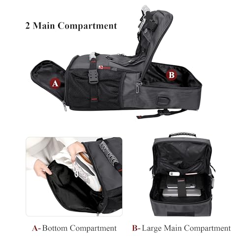 Image of WITZMAN Travel Backpack for Men Convertible Carry On Luggage Backpack fit 17 Inch Laptop for Airplane
