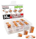WAGO 221 Lever Nuts 35pc Compact Splicing Wire Connector Assortment with Case. Includes 221-2401, 221-412, 221-413, 221-415