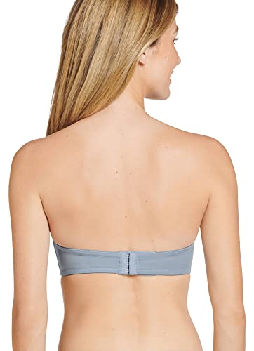 Jockey Women's Bra Cushion Wire Multiway Strapless Bra, Silver Line Blue, 38B #TOP2