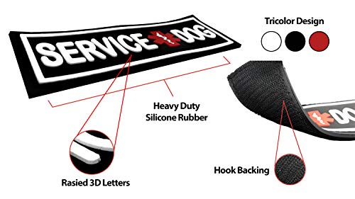 Dogline Service Dog Patch For Harness And Vest Removable 3D Rubber Patches Hook Backing For Small Or Large Working Dogs #TOP1