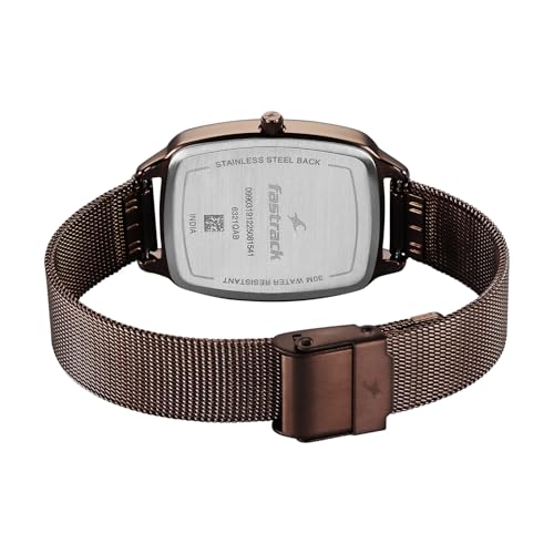 Image of Fastrack Wild Bird Feather Brown Dial IP Brown Stainless Steel Strap Watch for Women - 6321QM02