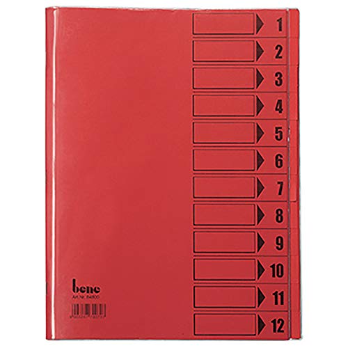 Trieur A4 rouge 12 compartiments classeur de rangement document pour bureau et maison