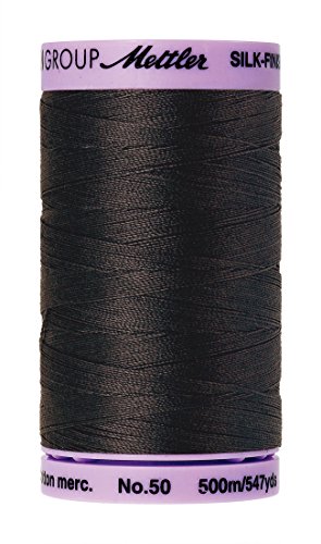 Hilo de Algodón Mettler Silk-Finish 547 yd/500 m, Carbón miniatura 1