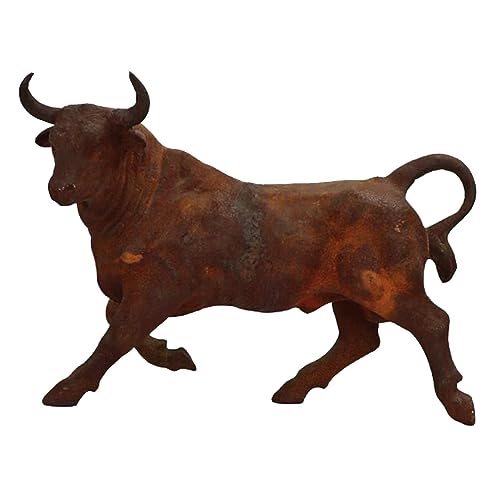 Charging Bull in Cast Iron with Rusted Finish Majestic Farm-Life