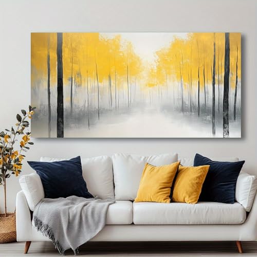 Tableau abstrait moderne d'oiseaux blancs en vol, toile d'art en paysage de 70x140 cm