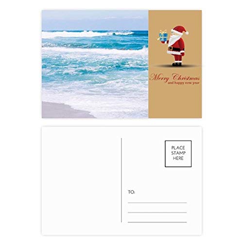 Cartes postales de correspondance nature océan plage science et illustration Père Noël festif x20