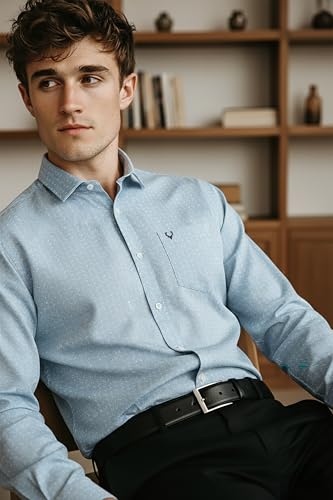 Image of Allen Solly Men's Cotton Casual Shirt | Ditsy Dotted Print | Regular Fit | Soft Breathable Fabric | Smart Casual Wear