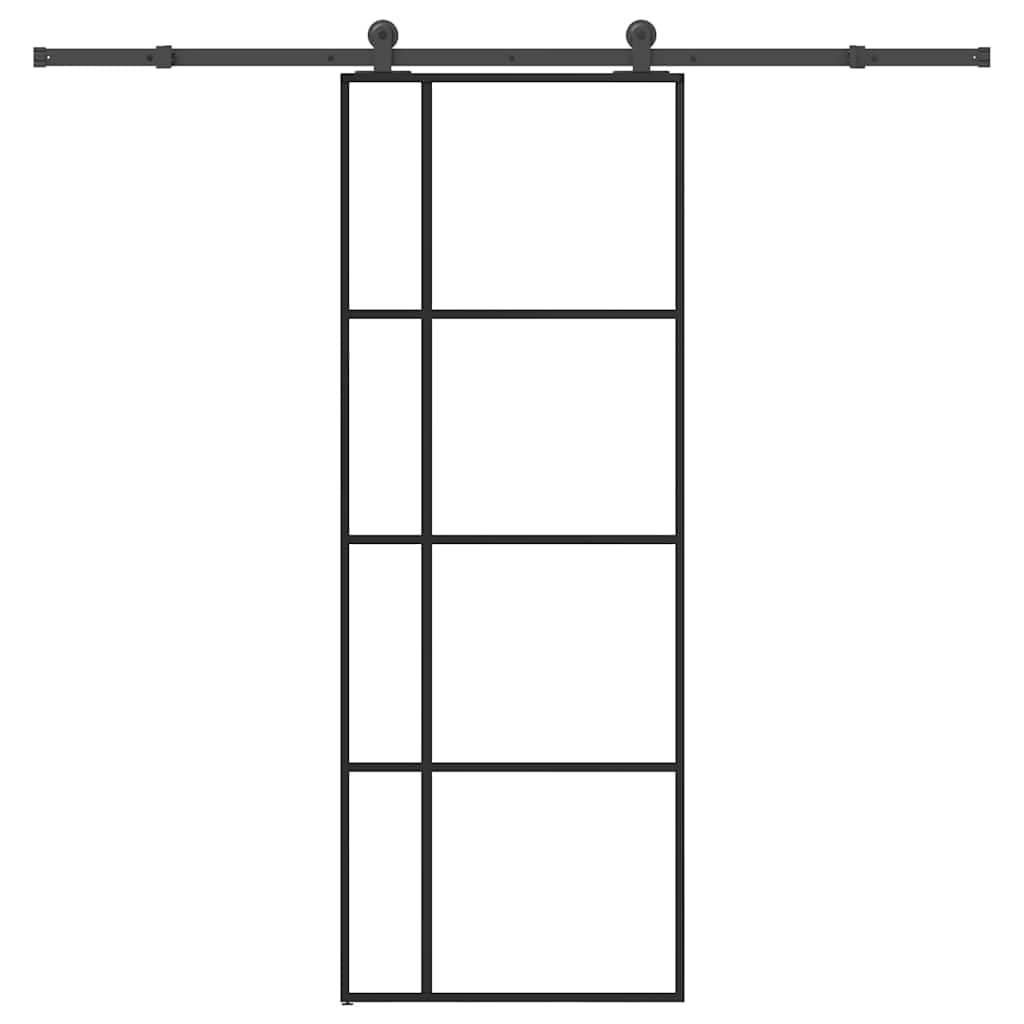 Porta scorrevole con guarnizioni, 76 x 205 cm, vetro ESG e