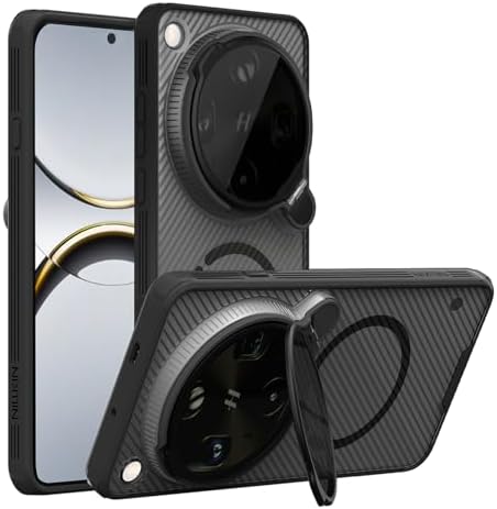 Case for Oppo Find X9 Ultra, Camera Lens Protection Folding Kickstand Holder, TPU Bumper PC Back Cover Compatible with MagSafe Corners Shockproof (Gray)