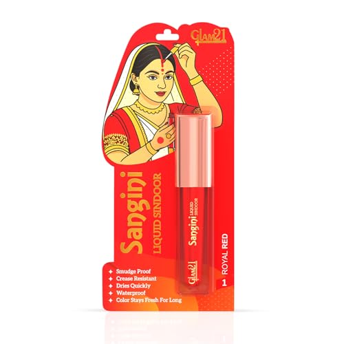 Image of Glam21 Sangini Liquid Sindoor | Rich Color & Smooth Application | Long-Lasting Matte Finish | Quick-Dry, Smudge-Proof & Comfortable Wear | For Everyday & Festive Use |4ml, Royal Red