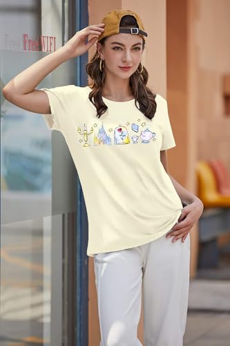 Magic Kingdom Shirt for Women Believe in The Magic T Shirt Fairy Story Tee Castle Graphic Short Sleeve Tops3
