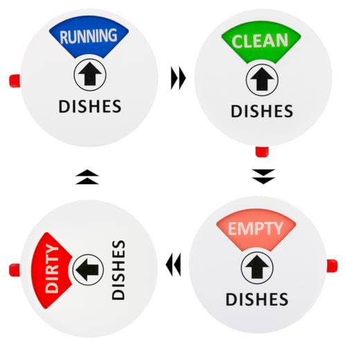 Imán para lavavajillas con texto en inglés 'Clean Dirty', indicador universal reversible para lavadora, indicador de giro de cocina, imán vacío para todos los lavavajillas
