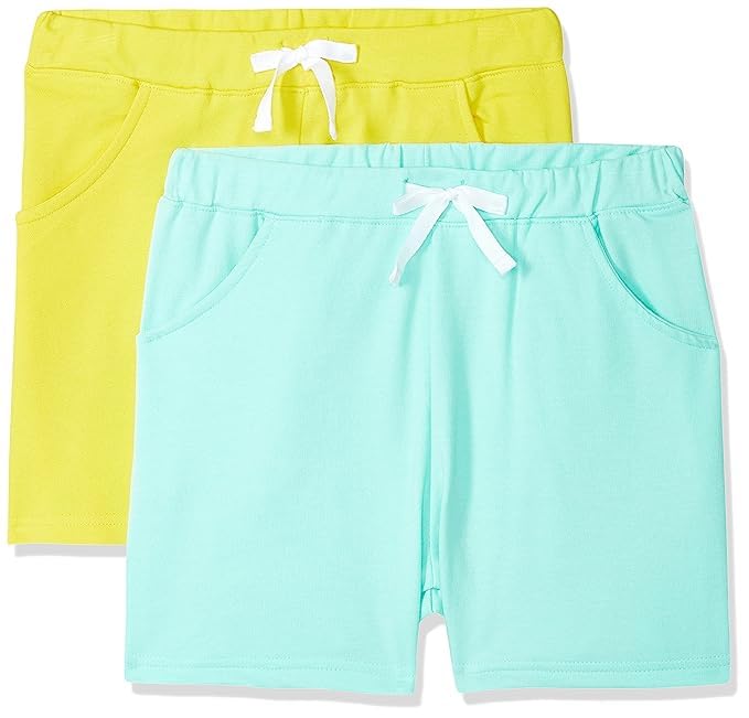 Image of Cloth Theory Premium Cotton Shorts for Girls - Regular Fit Pocket Shorts for Girls Pack of 2
