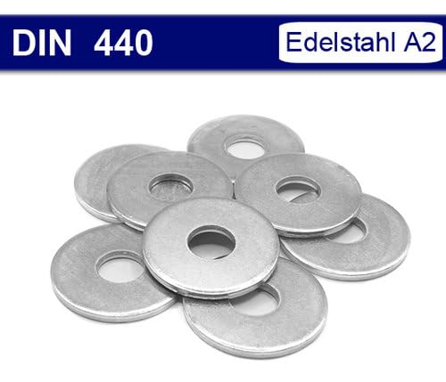 Unterlegscheiben - DIN 440 - Beilagscheiben - Edelstahl V2A / A2 (M20, 50 Stück)