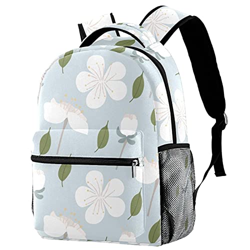 Sac à dos fleurs de cerisier bleu clair multicolore au design mixte et ultra léger