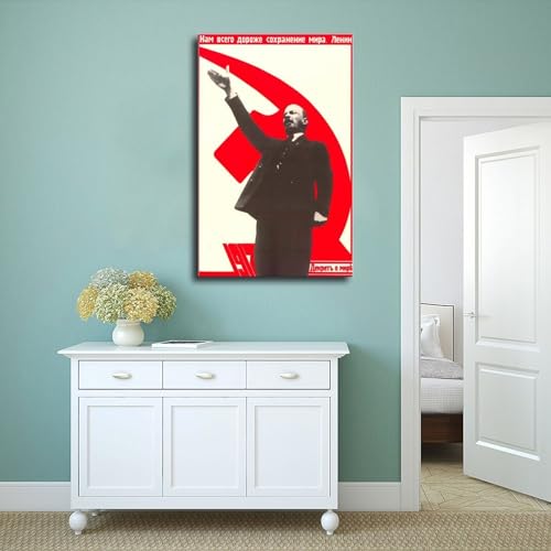 Toile propagande soviétique Lénine impression d'art vintage finition mate pour salon