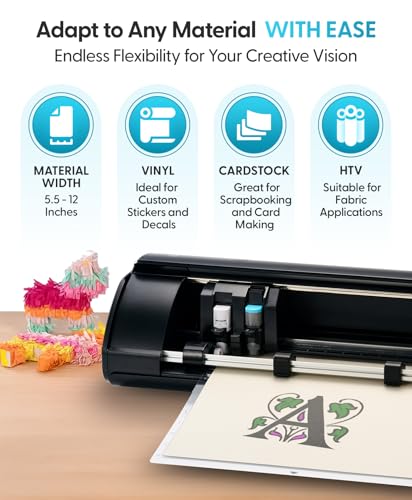 Image of Silhouette America Cameo 5 Alpha (α) - Smart Cutting Machine for Print & Cut - Quiet Operation with AutoBlade, Studio Software, Cutting Mat- Matte Black (Machine)
