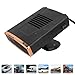 12V Car Heater Defroster, Fast Heating Auto Windshield Defogger, Quick Defrosting for Cars and Trucks, Rotatable Design with 2 Temperature Settings, Black Gold