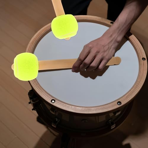 Baqueta con mango de madera para banda de marcha y presentaciones escolares, diseño ergonómico para agarre cómodo, construcción duradera para uso prolongado en tambores de caja y bajo miniatura 5
