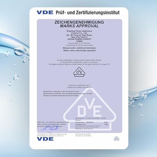 ELECTROHOGAR Aquastop Schlauch Waschmaschine und Geschirrspüler 3M | Waschmaschinenschlauch Verlangerung | PVC Material | VDE Zertifizierung VDE Geprüfte Produkte | 3/4 Zoll Anschluss