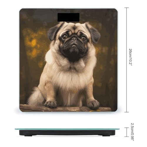 Báscula Digital de Baño Pug Dog en Vidrio Templado miniatura 2