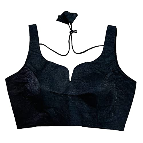 Image of Pujia Mills Women's Heavy Phantom Silk Bollywood Style Sleeveless Trendy Blouse(Veda)