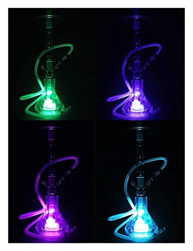 INKMEX Wasserpfeife Shisha-Kit mit transparentem Schlauch, Acryl-Shisha-Shisha-Kit mit magischer Fernbedienung, LED… – Bild 7