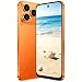 JtQtJ 4G Smartphone, 6.6" HD Screen Mobile Phone, 4GB RAM+32GB ROM (Expansion to 256GB), 5000mAh Large Battery, Dual SIM Dual Camera,Android 12.0,Support WIFI/Bluetooth/Face ID/GPS/OTG (Orange)