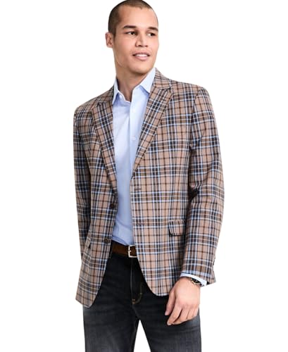 Nautica Mens Modern fit Sport Coat Blazer 38 S Brown Plaid