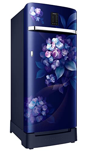 Image of Samsung 215L 3 Star Inverter Direct-Cool Single Door Digi-Touch Refrigerator (RR23C2F23HS /HL,Hydrangea Blue) Base Stand Drawer