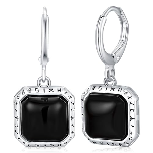 Pendientes Criollos Plata de Ley 925 con Auténticas Runas de Diseño Vikingo Elegante