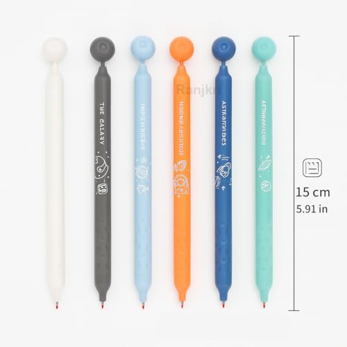 Image of Space Theme Premium Gel Pens Set for Students | Smooth Writing Fine Tip 0.5mm Pen Kit | Non-Smudging Ink | Cute Stationery Gift for Girls, Boys & Kids