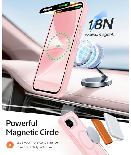 Image of FNTCASE for Google Pixel 10a Case: [Compatible with Magsafe] Translucent Matte Cases with [Screen Protector] Military Grade Shockproof Protective Magnetic Phone Cover for Pixel 10A - Light Pink