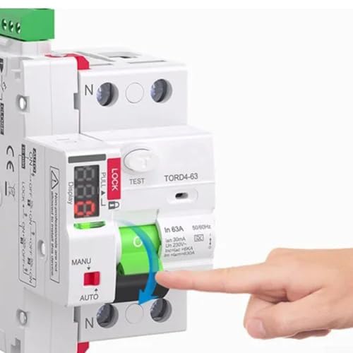 RCCB 30mA Auto Recloser de 16A con ajustes de retardo y pantalla LED 7